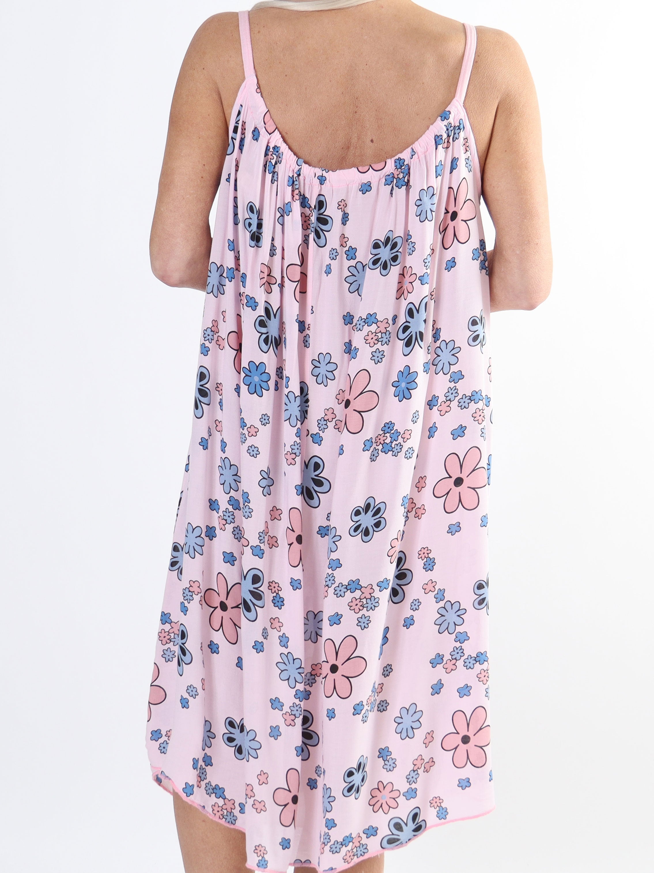 Sunshines Flower - Lätt viskosklänning med blommönster i stora storlekar